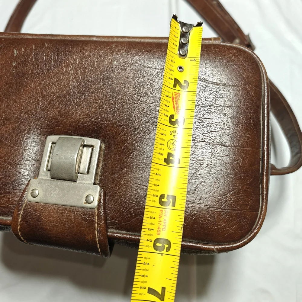 Vintage Brown Faux Leather Case with Buckle Strap Camera Storage Case